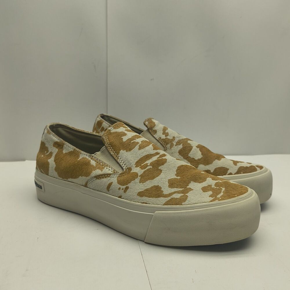 SeaVees Baja Cowhide Platform Western Cowhide Slip On Sneaker Women's Size 10